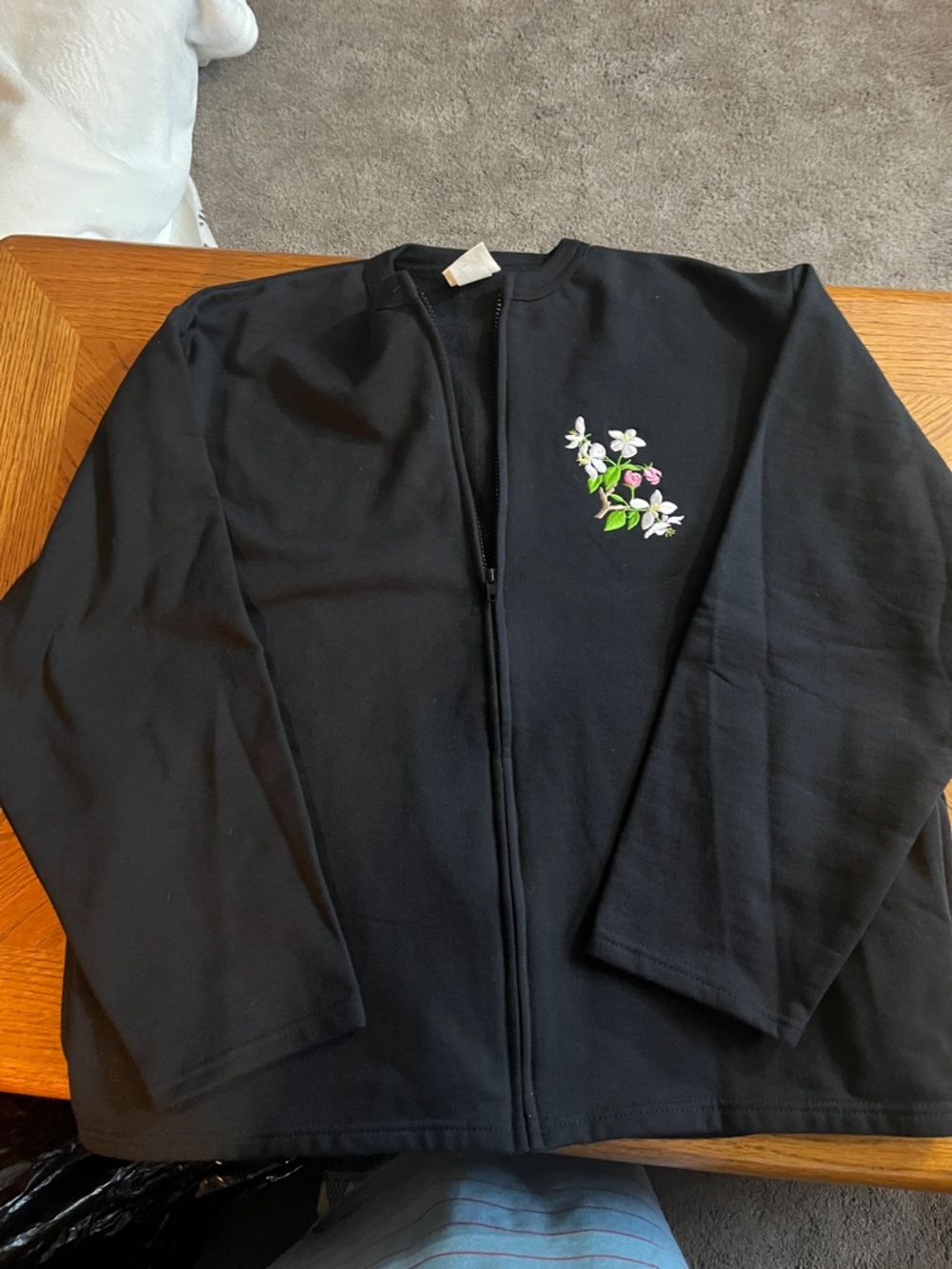 Joseph’s colours black zip up with Floral Embroidery